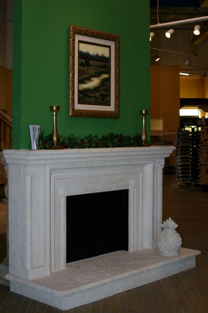 3 Stone Fireplaces, 1 With an Upper Surround, 2 Without surrounds.