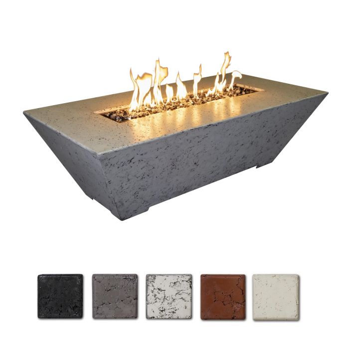 72" Cast Stone Tabletop Fire Pits With Options Of Colors