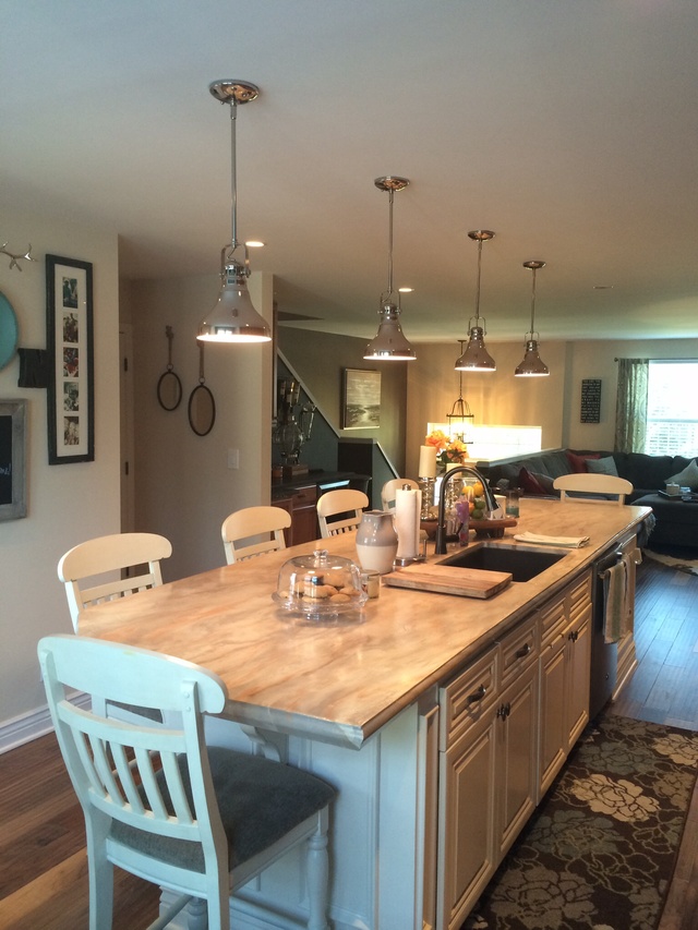 Polished concrete countertops with a sink cut-in